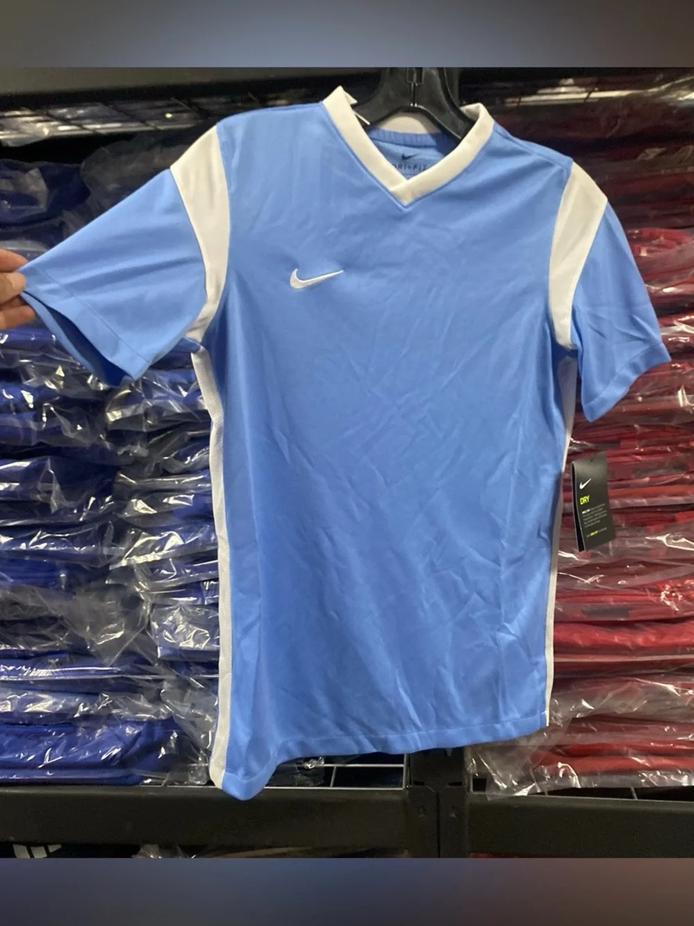 Nike Derby III Soccer Jersey NWT Kids Large Sky Blue/White DRI-FIT CW3834-448